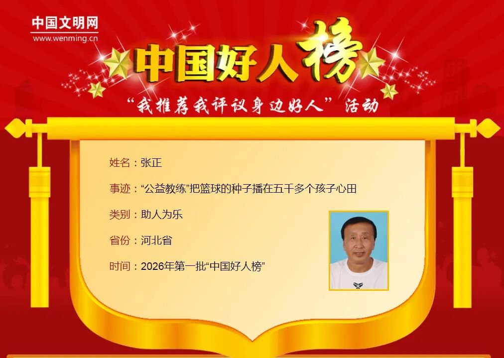 祝贺!河北6人荣登2026年第一批“中国好人榜”
