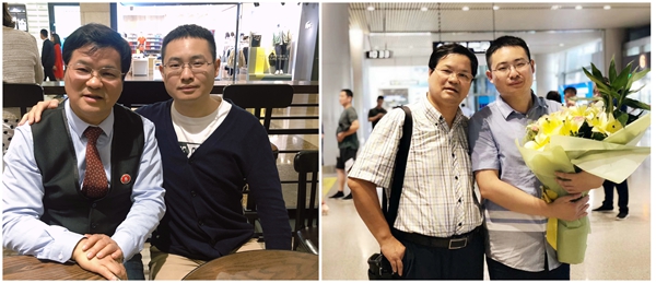 党西强教授与重回医院的小刘医生合影