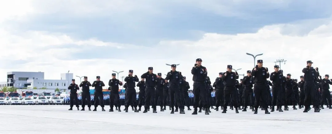 黑龍江黑河舉行全市公安機關慶祝建黨100週年全警實戰大練兵實兵合成