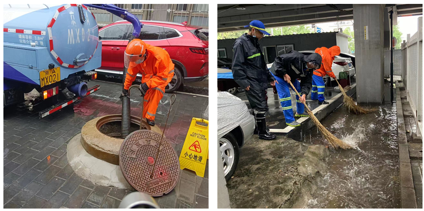 环雅丽都公司:环卫人全力以赴应对强降雨