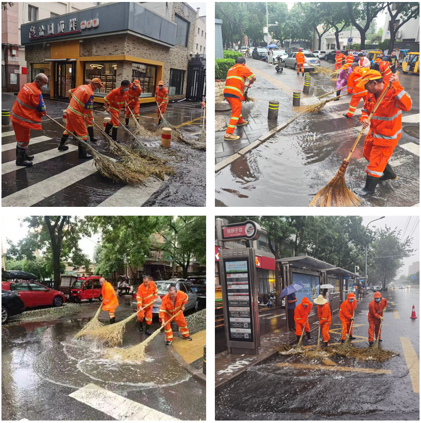 环雅丽都公司:环卫人全力以赴应对强降雨