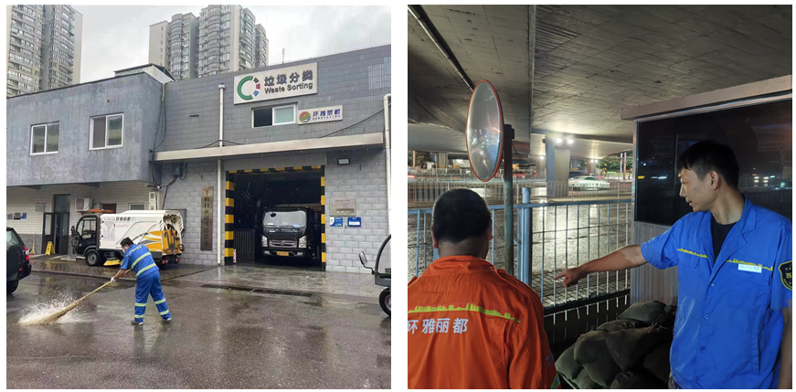 环雅丽都公司:环卫人全力以赴应对强降雨