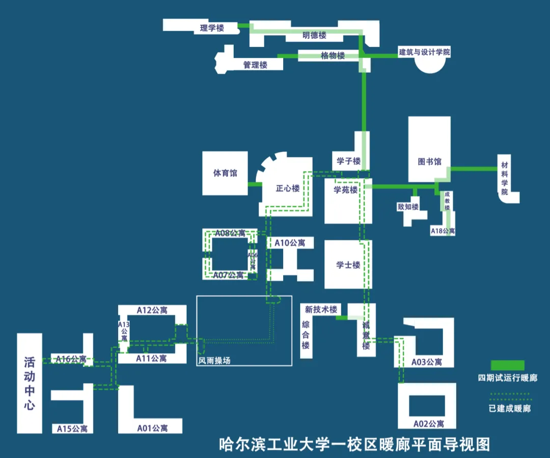 暴雨！哈工大暖廊四期开放通行，秒变“雨伞”