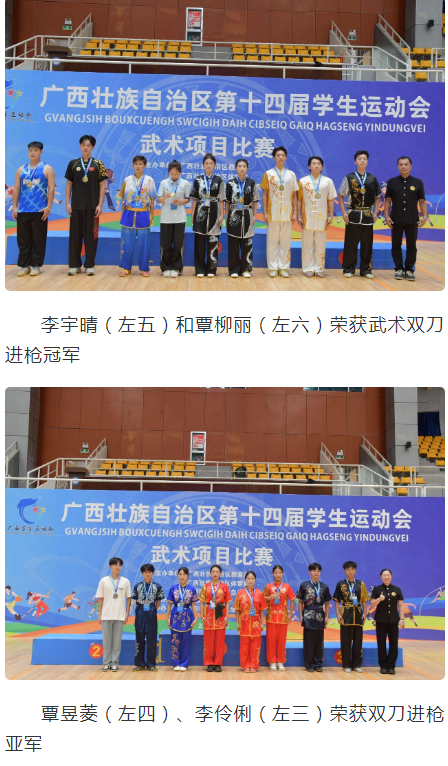 广西建院武术队在全区学生运动会中获佳绩