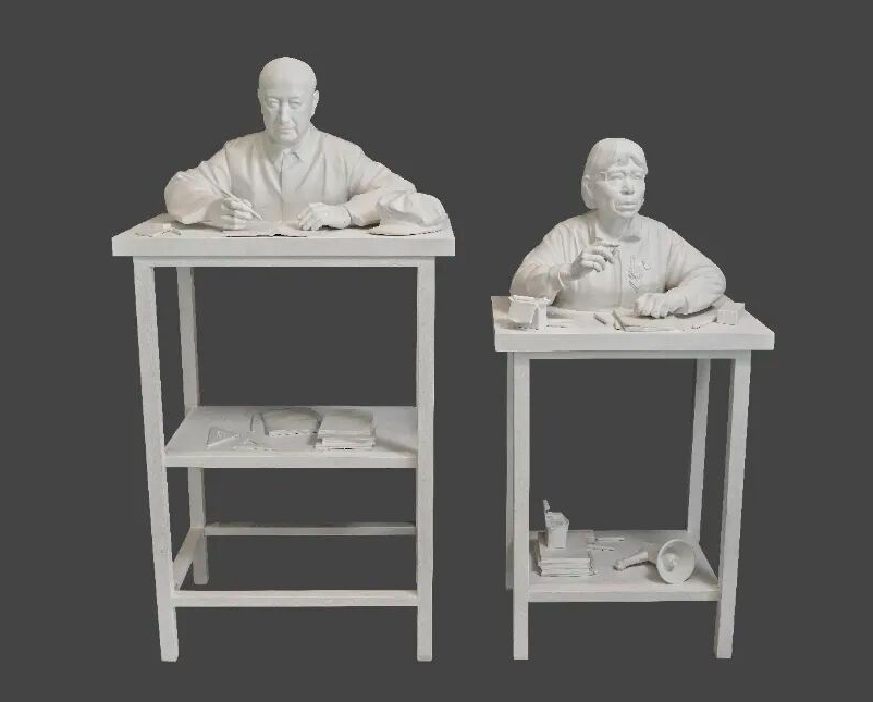 十四艺节 | 重庆61件作品入选全国三大展览 马俊,张宝天 《国之脊梁·星辰与灯火》 68x100x80cmx2 雕塑(陶瓷、木材) 2024年.jpg