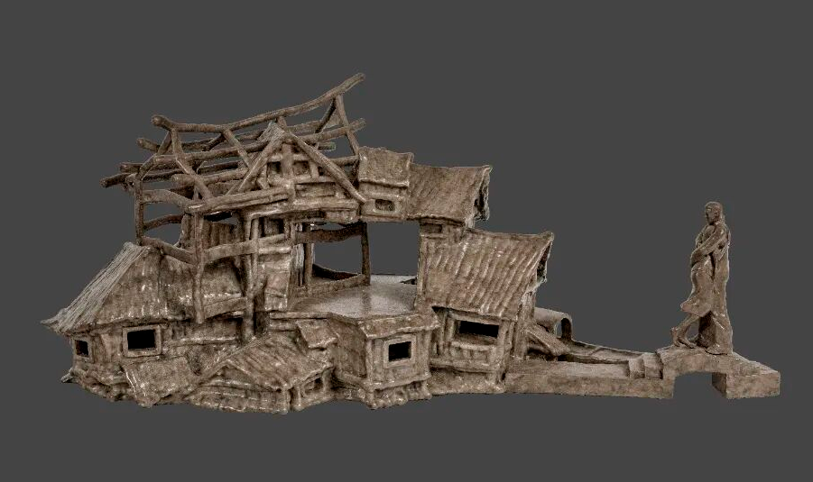 十四艺节 | 重庆61件作品入选全国三大展览 何力平《地老天荒——父母之约》50 x 21x 22cm 雕塑 2022年.jpg