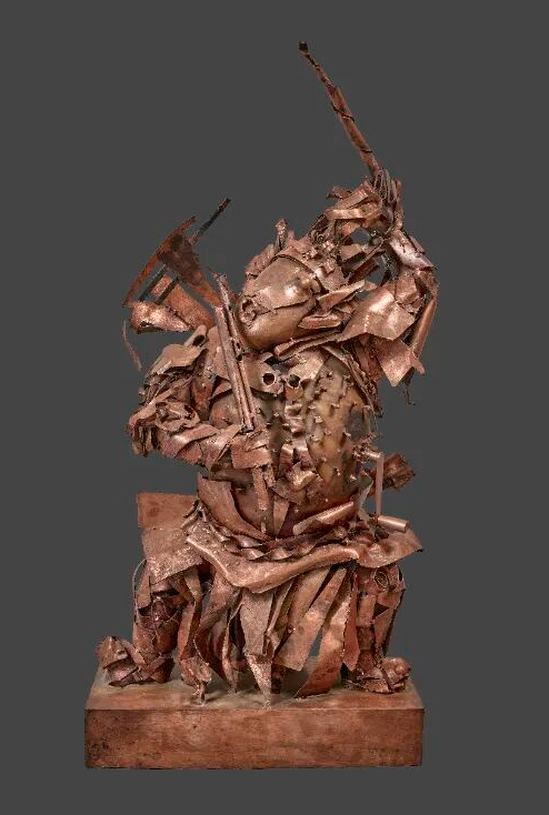 十四艺节 | 重庆61件作品入选全国三大展览 焦兴涛 《门神》55 x 23 x 104cm雕塑 2023年.jpg