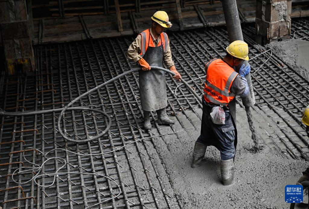 新建沪宁合高铁海门北站核心区基坑底板顺利封底