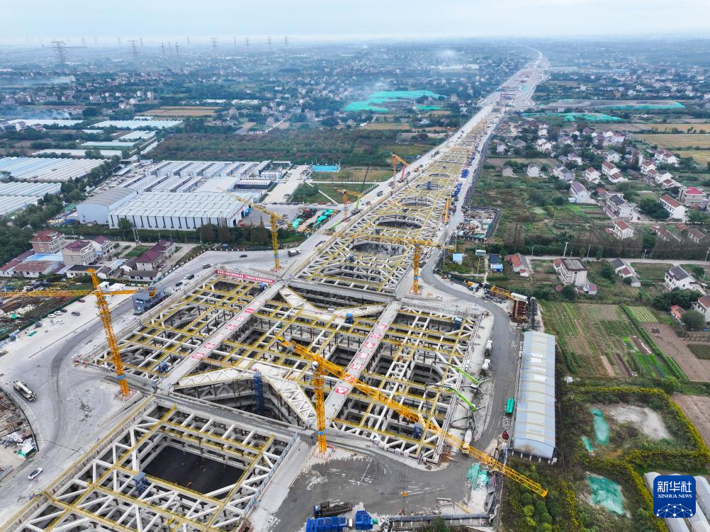 新建沪宁合高铁海门北站核心区基坑底板顺利封底