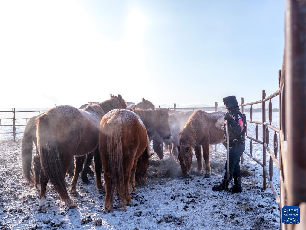 内蒙古呼伦贝尔：雪原上的骑警队
