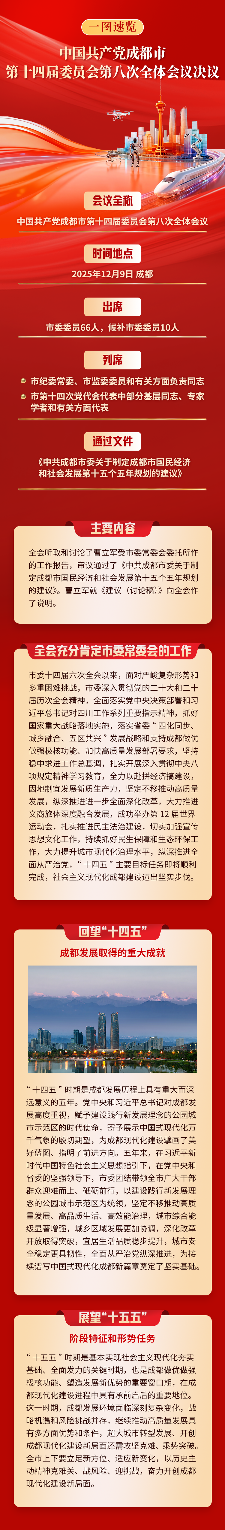 划重点！一图速览中共成都市委十四届八次全会决议