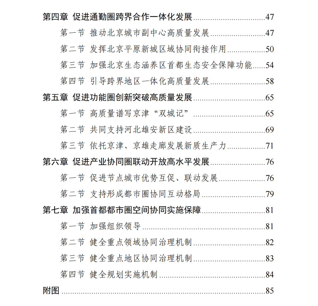 现代化首都都市圈空间协同规划（2023—2035年）目录