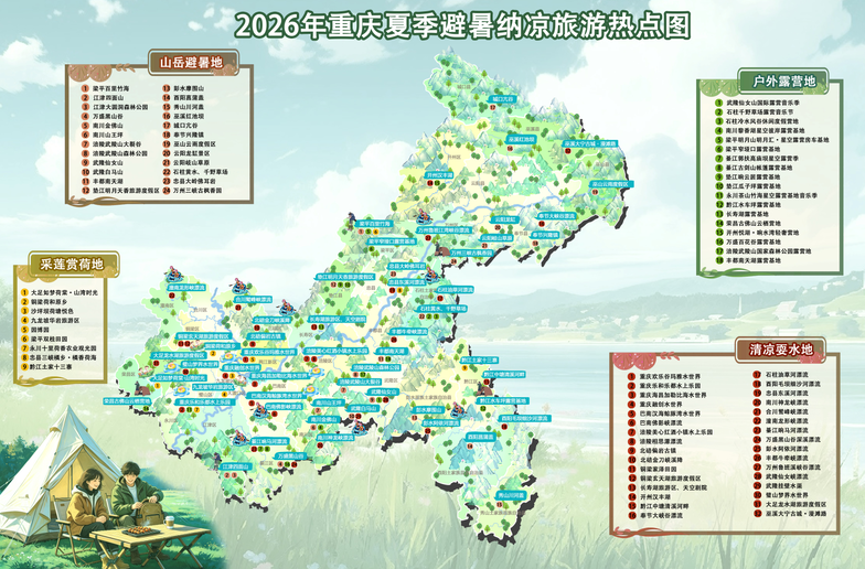 清凉一夏攻略出炉 重庆发布夏季十大主题精品旅游线路