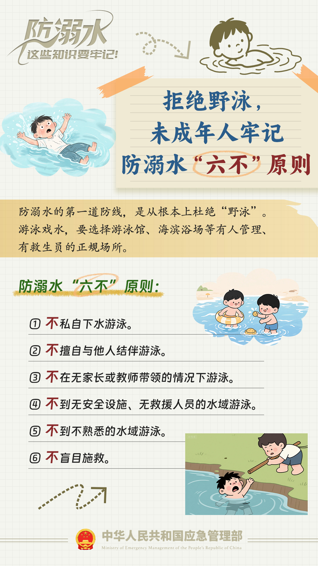 严防溺水刻不容缓,安全提醒要牢记 图片