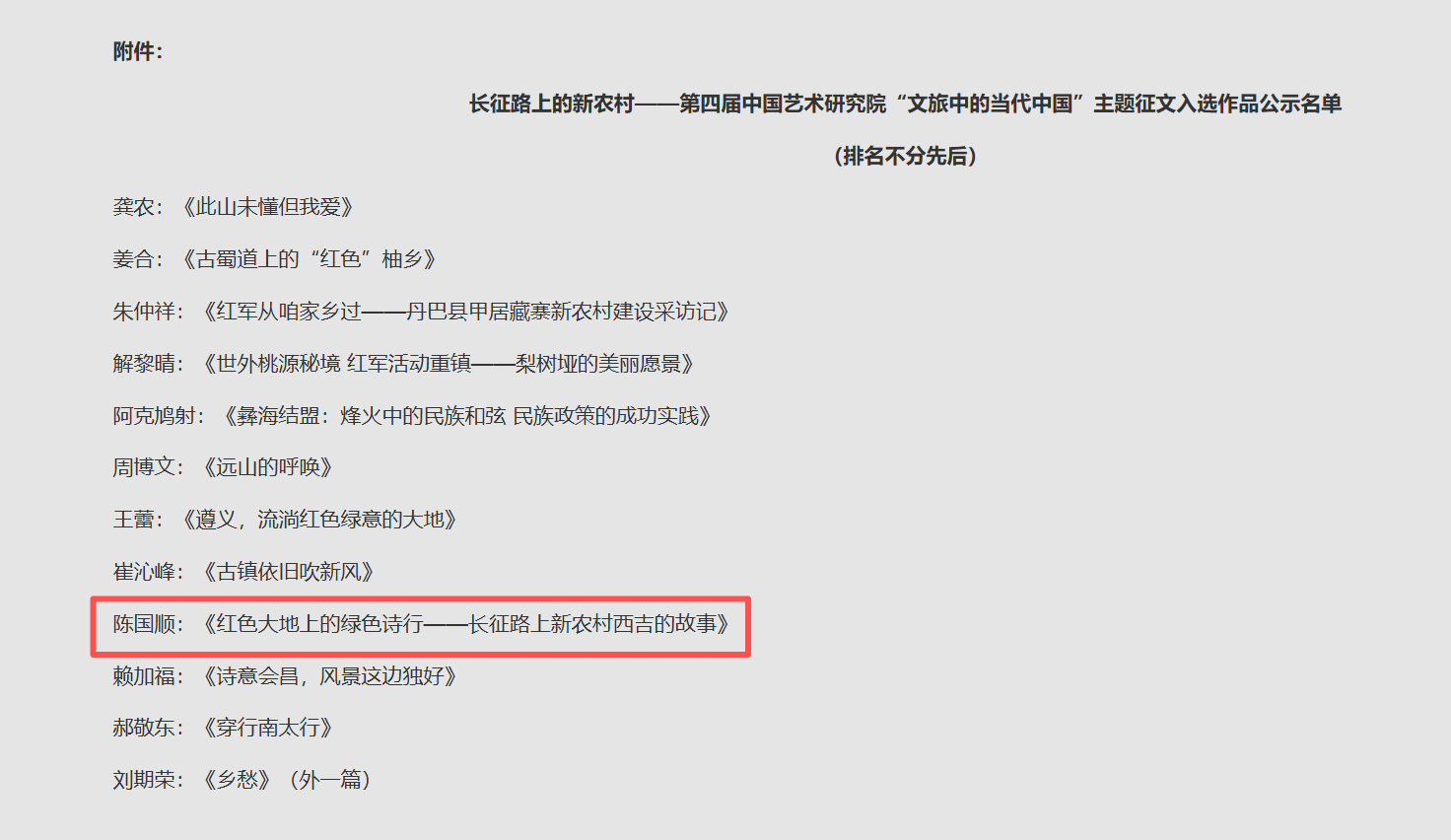 西吉作家陈国顺作品入选国家级主题征文获奖名单