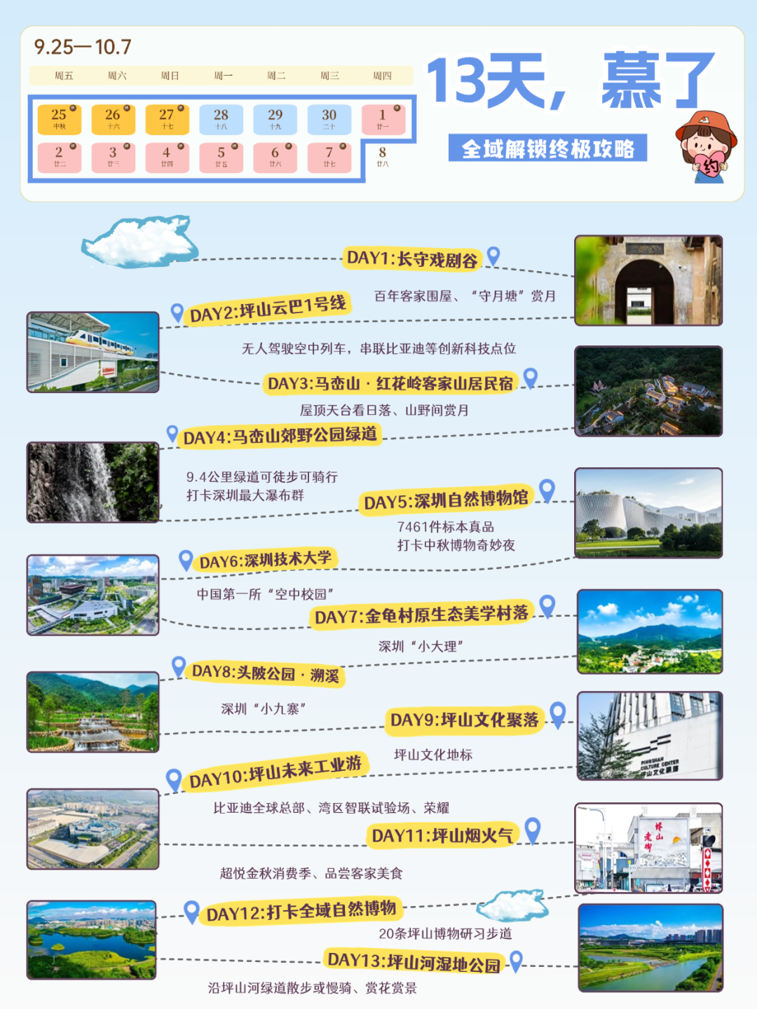3天6天7天10天13天!你的中秋国庆,别纠结了,就坪山了!照单收!