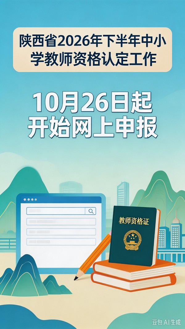 陕西省2026年下半年中小学教师资格认定工作启动